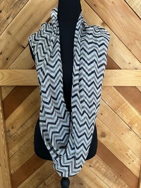 Chevron Infinity Scarf in Black and White along with Taupe
